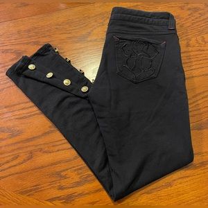 South Pole Junior’s Pants Size 3 Strecth Black Women's 0-2  XS Golden Button
